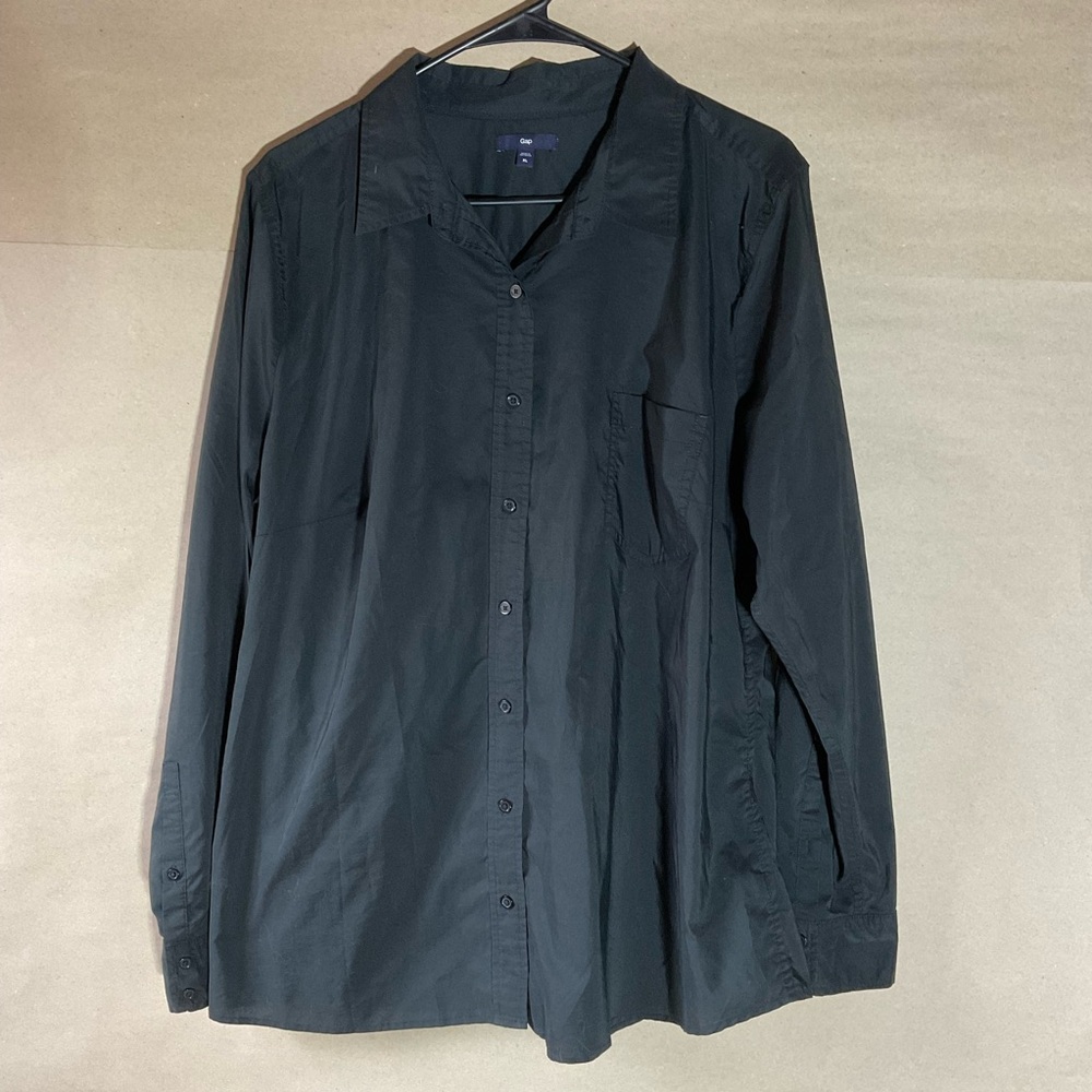 GAP 100% Cotton Black Gauze Button-Down Women's Shirt